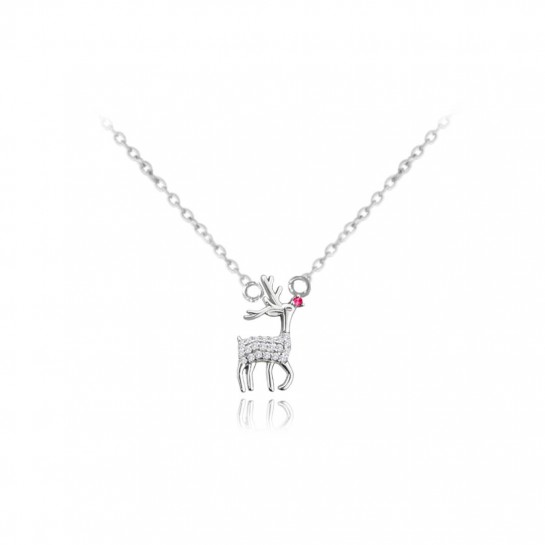 Naszyjnik srebrny z zawieszką - renifer