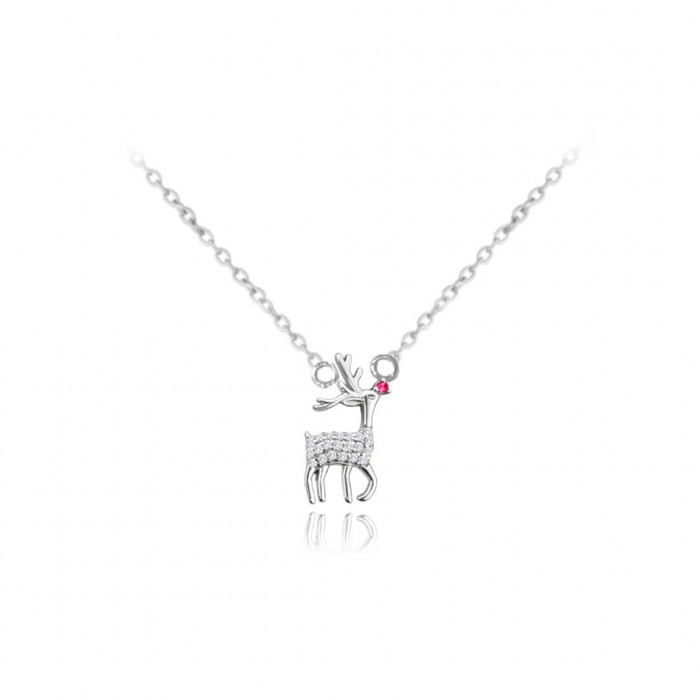 Naszyjnik srebrny z zawieszką - renifer
