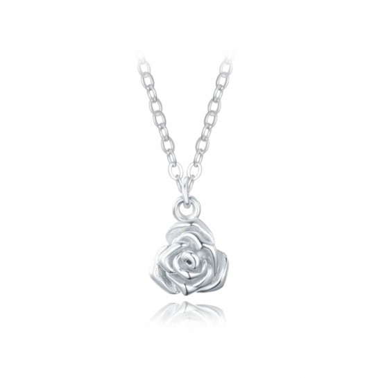 Naszyjnik srebrny z zawieszką - róża
