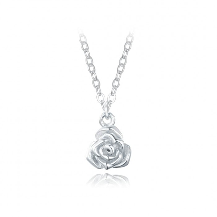 Naszyjnik srebrny z zawieszką - róża