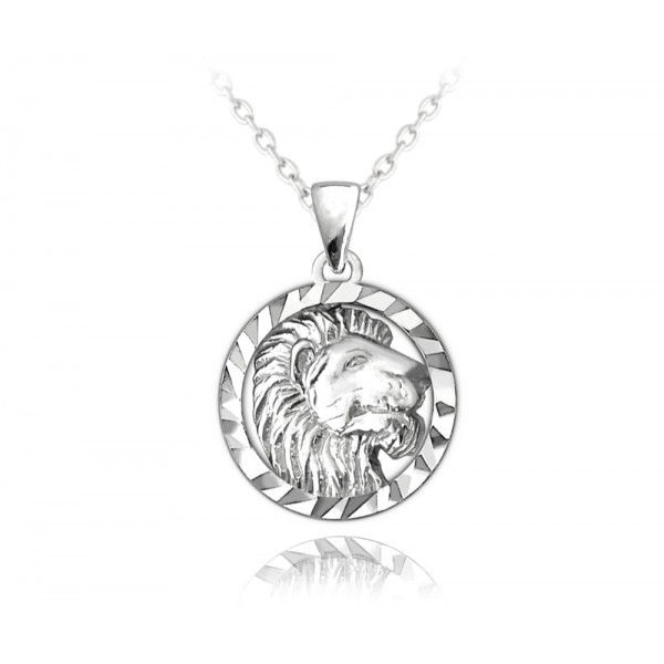 Naszyjnik srebrny znak zodiaku - lew