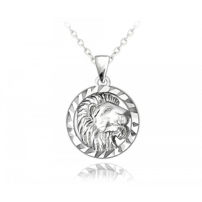 Naszyjnik srebrny znak zodiaku - lew