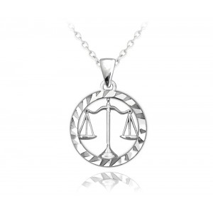 Naszyjnik srebrny znak zodiaku - waga