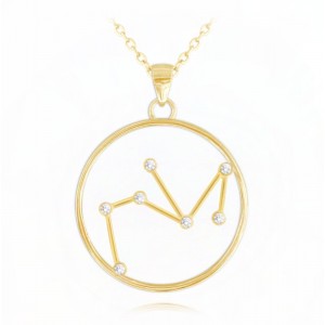 Naszyjnik srebrny pozłacany znak zodiaku Stars - STRZELEC