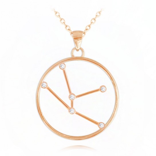 Naszyjnik srebrny (rose gold) znak zodiaku Stars - BYK