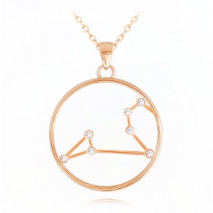 Naszyjnik srebrny (rose gold) znak zodiaku Stars - LEW