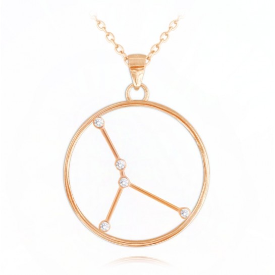 Naszyjnik srebrny (rose gold) znak zodiaku Stars - RAK