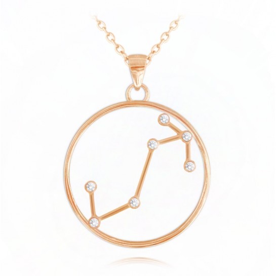 Naszyjnik srebrny (rose gold) znak zodiaku Stars - SKOPRION