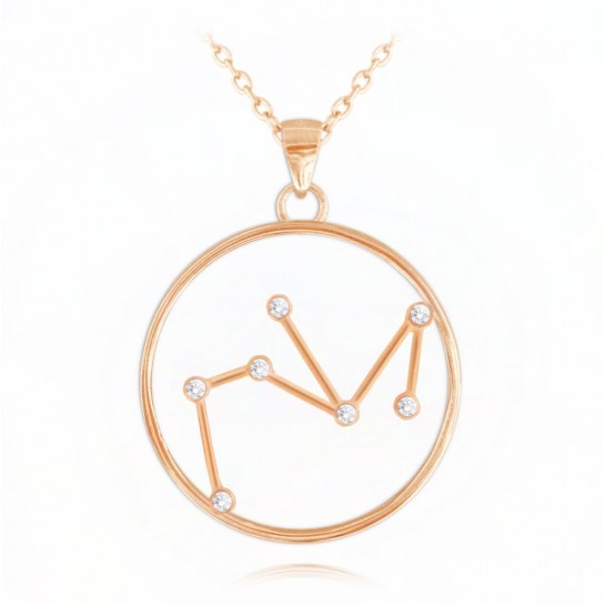 Naszyjnik srebrny (rose gold) znak zodiaku Stars - STRZELEC 