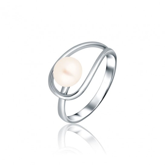 Pierścionek srebrny 925 perła w pętli