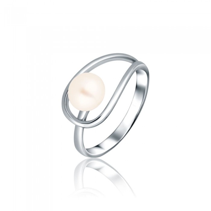 Pierścionek srebrny 925 perła w pętli