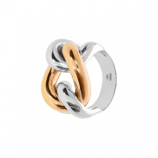 Pierścionek bicolor (rose gold) - ogniwa