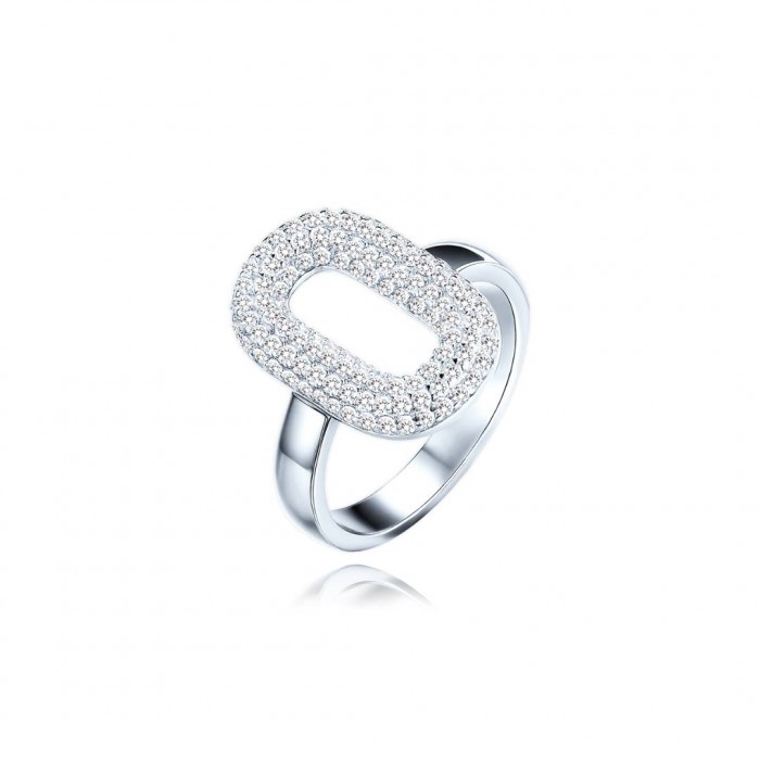 Pierścionek srebrny 925 owalny z cyrkoniami