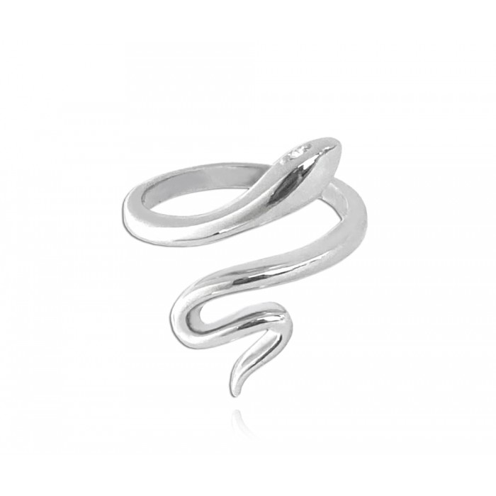 Pierścionek srebrny otwarty w kształcie węża