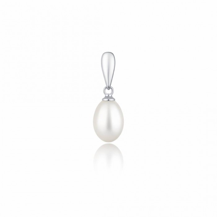 Klasyczna zawieszka srebrna 925 z naturalną białą perłą 8 mm
