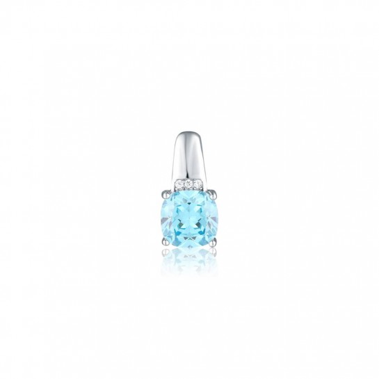 Zawieszka srebrna 925 - błękitna kwadratowa cyrkonia