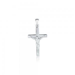 Zawieszka srebrna 925 - krzyżyk z wizerunkiem Chrystusa 3 cm