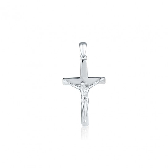 Zawieszka srebrna 925 - krzyżyk z wizerunkiem Chrystusa 3 cm