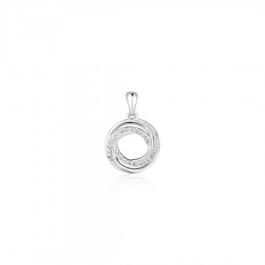Zawieszka srebrna 925 okrągła zdobiona cyrkoniami