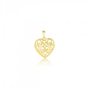 Zawieszka srebrna 925 pozłacana - ażurowe serce