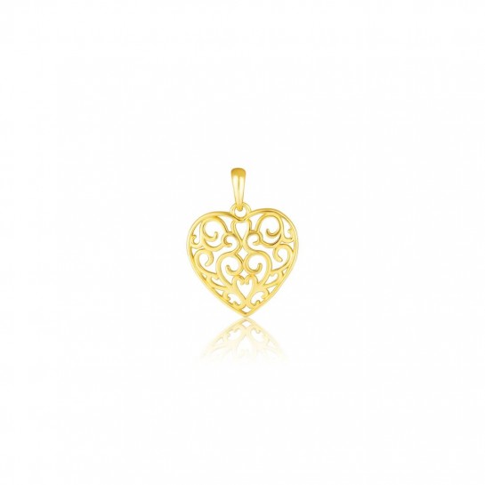 Zawieszka srebrna 925 pozłacana - ażurowe serce