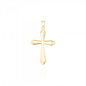Zawieszka srebrna 925 pozłacana - zaokrąglony krzyż