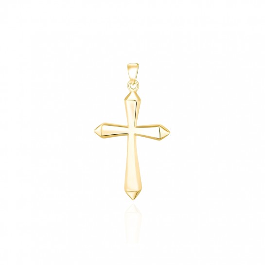 Zawieszka srebrna 925 pozłacana - zaokrąglony krzyż