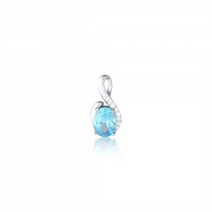 Zawieszka srebrna 925 z turkusową owalną cyrkonią