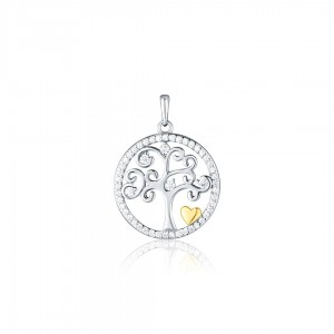 Zawieszka srebrna - drzewo życia z serduszkiem