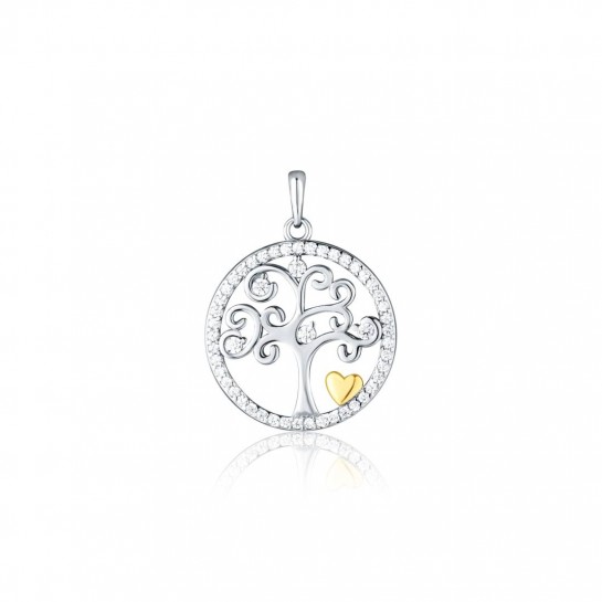 Zawieszka srebrna - drzewo życia z serduszkiem
