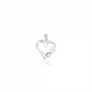 Zawieszka srebrna - konturowe serce z nieskończonością