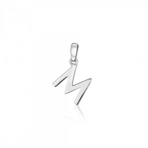 Zawieszka srebrna - mała litera "M"