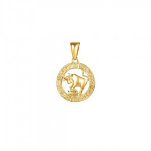Zawieszka srebrna pozłacana - byk (znak zodiaku)