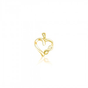 Zawieszka srebrna pozłacana - konturowe serce z nieskończonością