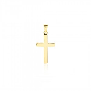 Zawieszka srebrna pozłacana - krzyż gładki