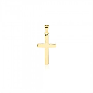 Zawieszka srebrna pozłacana - krzyż gładki