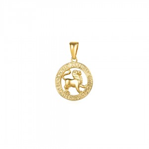 Zawieszka srebrna pozłacana - lew (znak zodiaku)