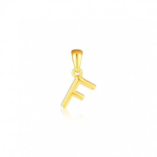 Zawieszka srebrna pozłacana - mała litera "F"
