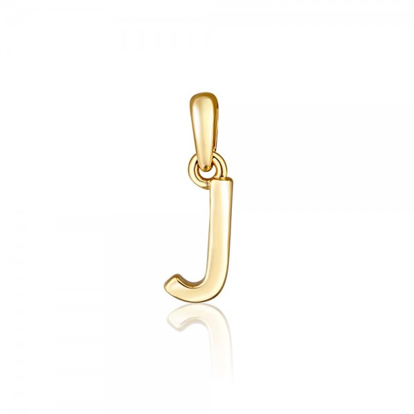 Zawieszka srebrna pozłacana - mała litera "J"
