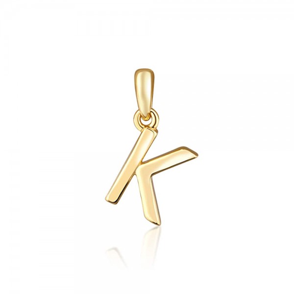 Zawieszka srebrna pozłacana - mała litera "K"