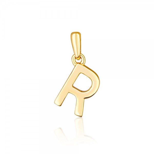 Zawieszka srebrna pozłacana - mała litera "R"