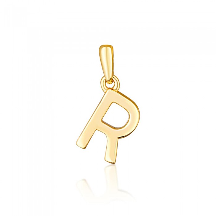 Zawieszka srebrna pozłacana - mała litera "R"