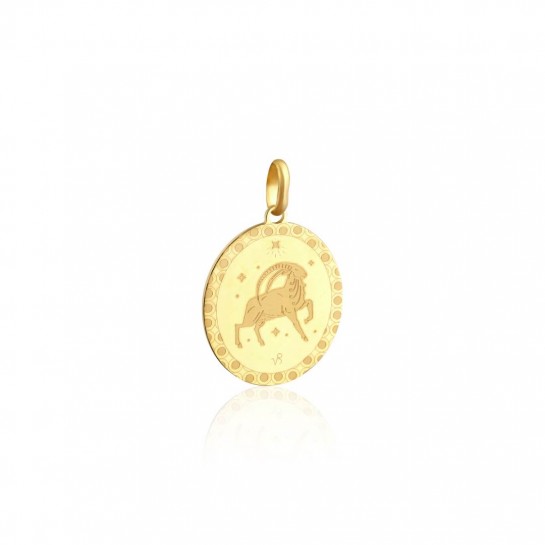 Zawieszka srebrna pozłacana medalik - koziorożec (znak zodiaku)