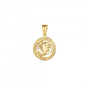 Zawieszka srebrna pozłacana - rak (znak zodiaku)