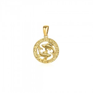 Zawieszka srebrna pozłacana - ryby (znak zodiaku)