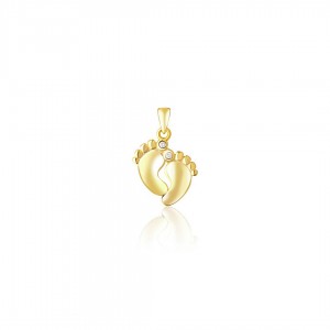 Zawieszka srebrna pozłacana - stopy z cyrkoniami