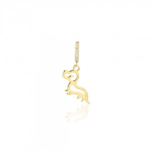 Zawieszka srebrna pozłacana z konturem pieska