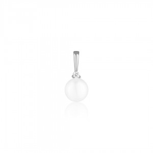Zawieszka srebrna pr. 925 perełka z cyrkonią
