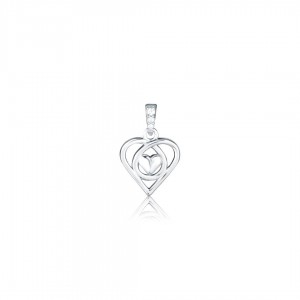 Zawieszka srebrna pr. 925 z cyrkoniami - dwa serca
