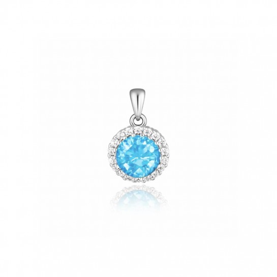 Zawieszka srebrna pr. 925 z lazurową cyrkonią